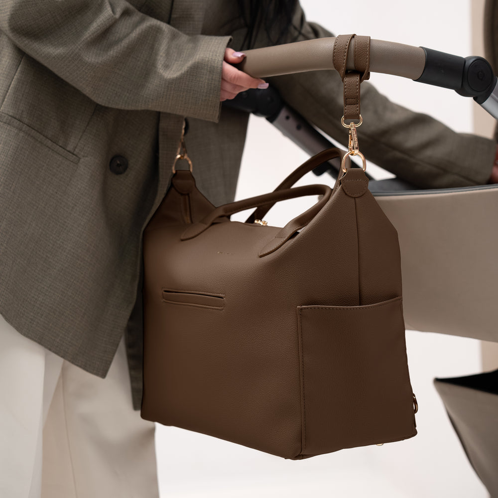 Uchwyt do wózka do torby MyBabyBag w kolorze brązowym